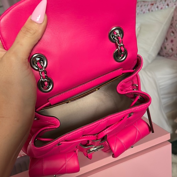 Coach Pink Quilted Backpack - Picture 2 of 4